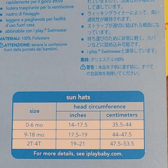 I Play Bucket Sun Hat 9-18 Months Blue - Picture 8 of 8